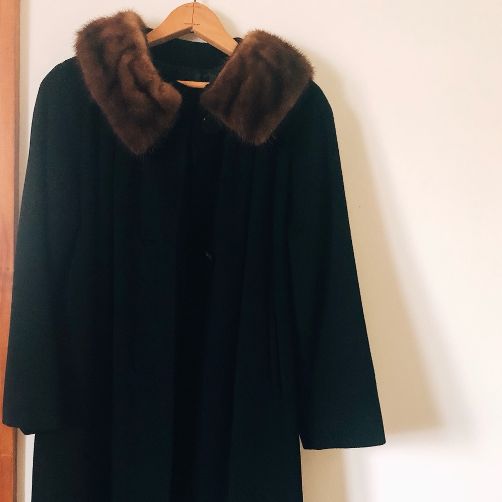 Vintage 1960s Fur-Lined Cashmere Coat